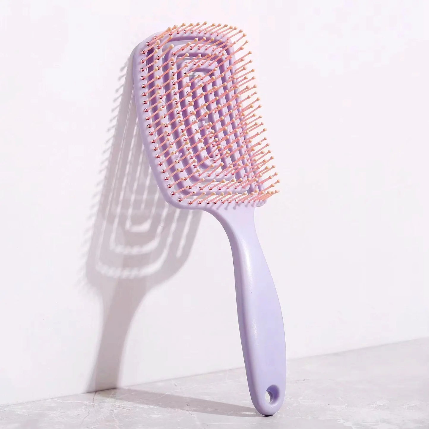 1Pcs Elastic Massage Comb Hollow Out Hair Brush Scalp Massage Combs Hair Styling Detangler Fast Blow Drying Detangling Tool