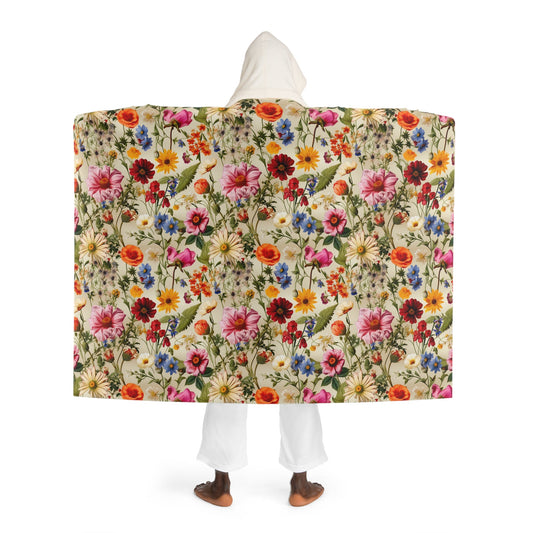 Hooded Sherpa Blanket | Vintage Floral