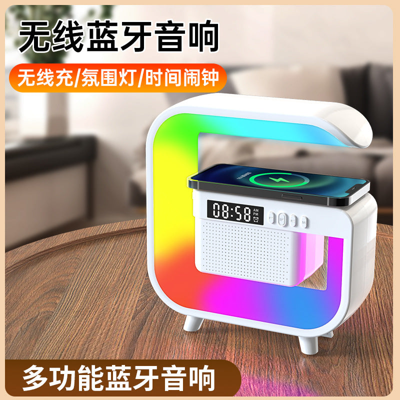 G2301 Bluetooth Speaker BT-3401 Atmosphere Light Wireless Charging Clock G63 Wireless Charger