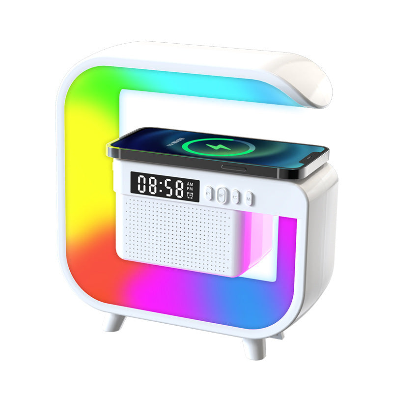 G2301 Bluetooth Speaker BT-3401 Atmosphere Light Wireless Charging Clock G63 Wireless Charger