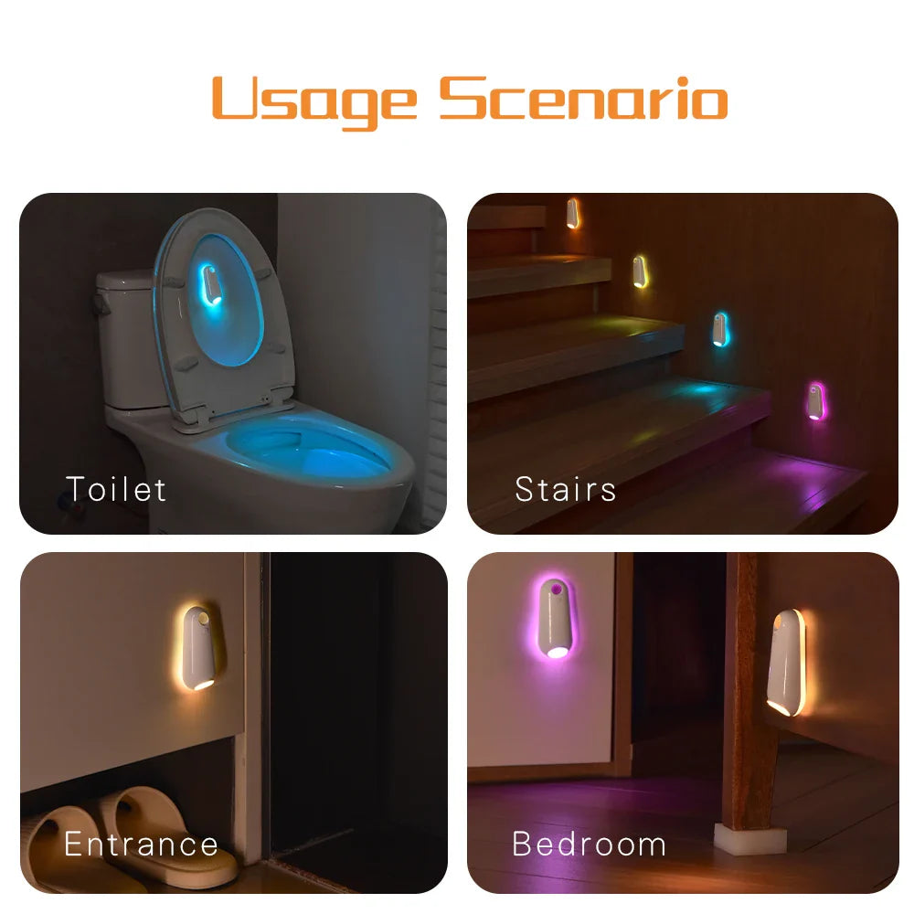 Motion Sensor RGB 7 Color Rechargeable Toilet Night Light
