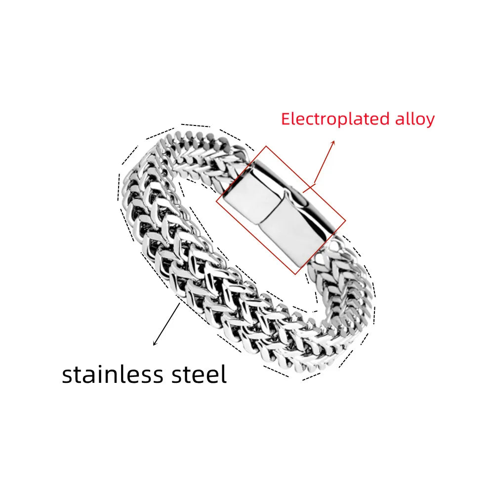 Hip Hop Stainless Steel Mens Simple Bully Punk Bracelet