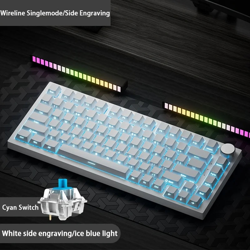 Ajazz AK820/AK820Pro Gaming Mechanical Keyboard Bluetooth 5.1/Wireless/C-Wired Customized Keyboard with Knob Hot Swapping Gasket