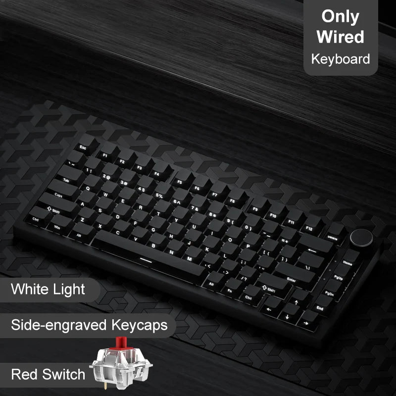 Ajazz AK820/AK820Pro Gaming Mechanical Keyboard Bluetooth 5.1/Wireless/C-Wired Customized Keyboard with Knob Hot Swapping Gasket