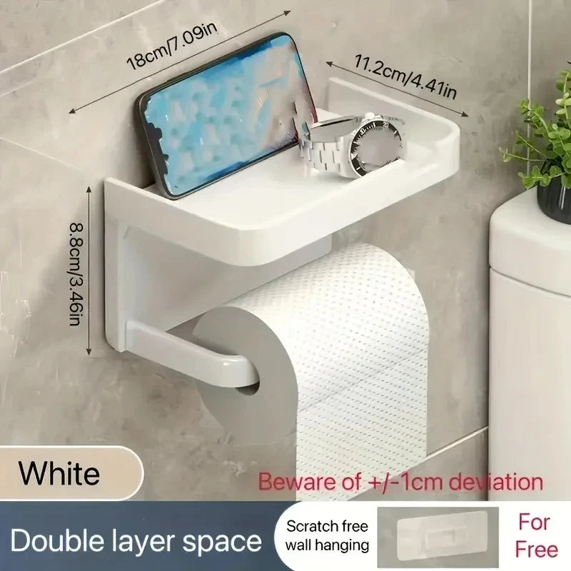 Toilet Paper Holder Plastic Storage Rack Kitchen Towel Placement Of Seasoning Bottles Bathroom Wall Roll Of Paper Phone Storage