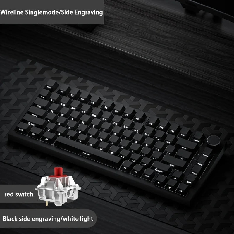 Ajazz AK820/AK820Pro Gaming Mechanical Keyboard Bluetooth 5.1/Wireless/C-Wired Customized Keyboard with Knob Hot Swapping Gasket