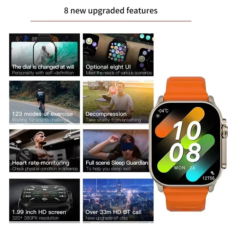 T900Ultra Smartwatch Bluetooth Talk Heart Rate Monitor Sports Watch Android iOS - PREMA TIME